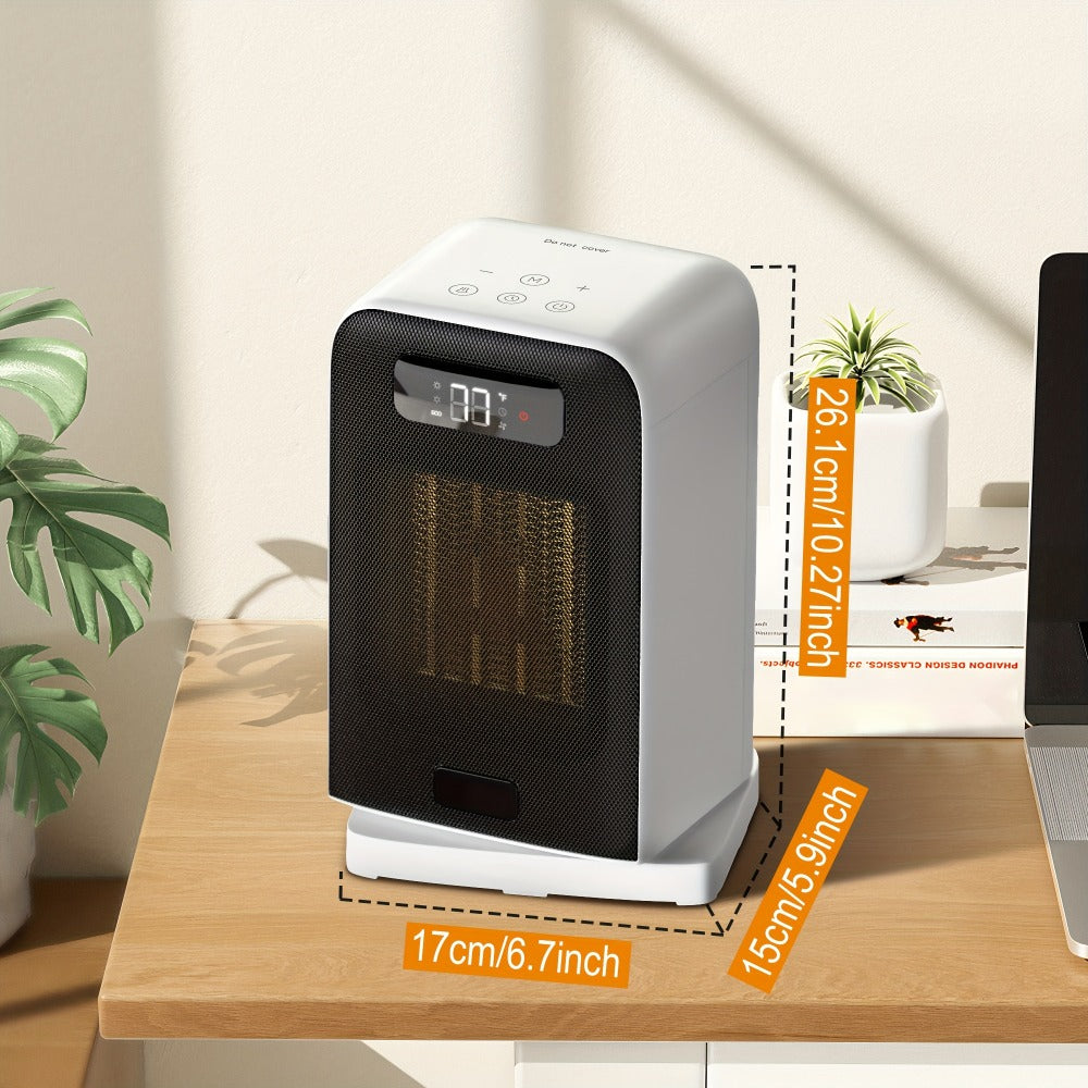 Ceramic Space Heater 1500W Fast Heating - 4 Modes, Adjustable Thermostat, Overheat & 70° Tip-Over Protection