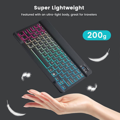 RGB Backlit Keyboard and Mouse Combo 7 Color LED, Ultra-Thin Scissor Keys Quiet Wired Set for PC Desktop Laptop