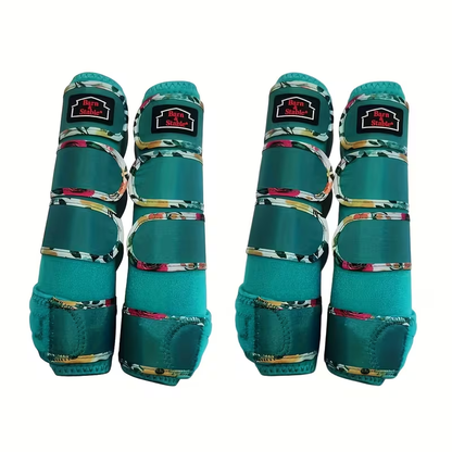 Horse Leg Wraps & Sports Boots – Ultra-Breathable Impact-Resistant Protective Boots for Front & Rear Legs, Endurance Training, 5 Patterns