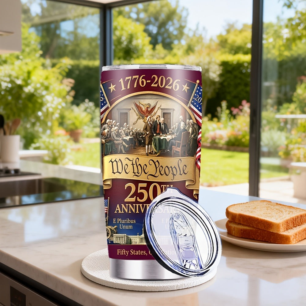 Travel Tumbler 20oz 250th Anniversary Whiskey Bottle Design Stainless Steel Insulated Cup for Entryways, Bedrooms and Living Spaces