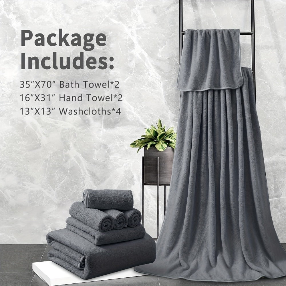 Bath Towels Set 8 Piece 750GSM Oversized 35 x 70 Inch Sheets in 15 Color Options for Home and Guest Use