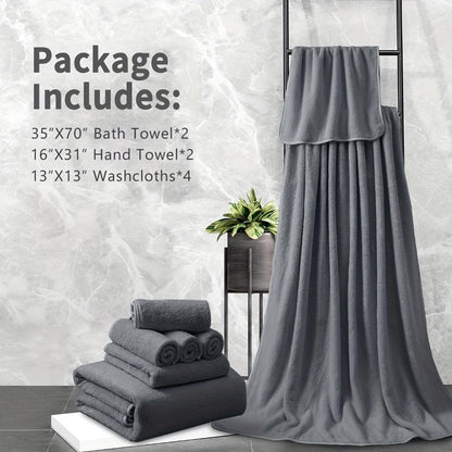 Bath Towels Set 8 Piece 750GSM Oversized 35 x 70 Inch Sheets in 15 Color Options for Home and Guest Use