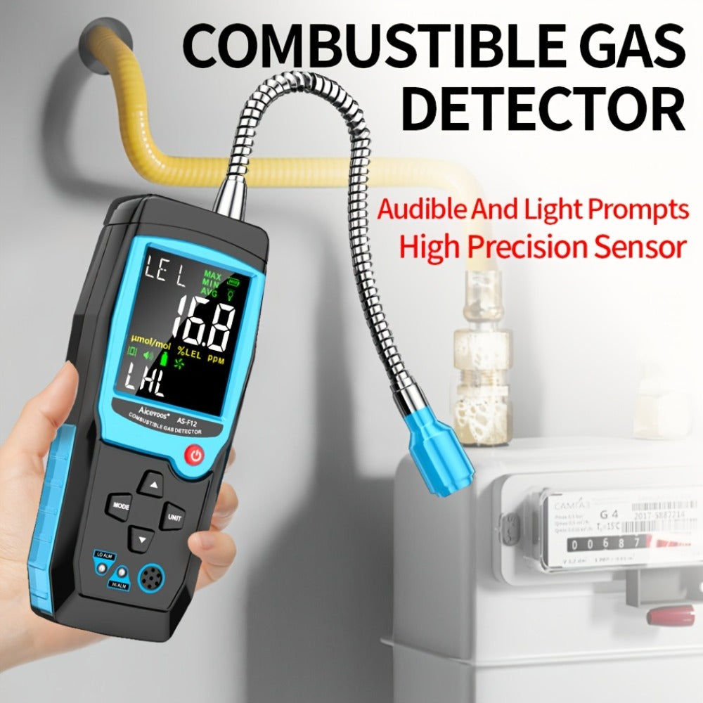 Gas Leak Detector Combustible Gas Detector Aicevoos AS-F12 Natural Gas Methane Tester Sound for Entryways, Bedrooms and Living Spaces