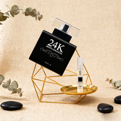 24K Gold Women's Eau de Toilette Perfume 1.69 oz Fresh Vanilla Scent - Luxurious Gold Bottle for Bath Time, Home Spa and Personal Care