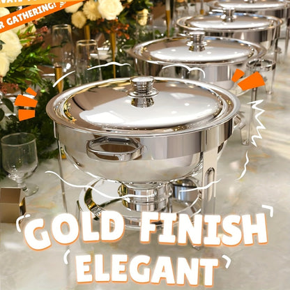 Chafing Dish Buffet Set Stainless Steel Food Warmer 6QT Round Chafer for Catering Events Parties Weddings Banquets