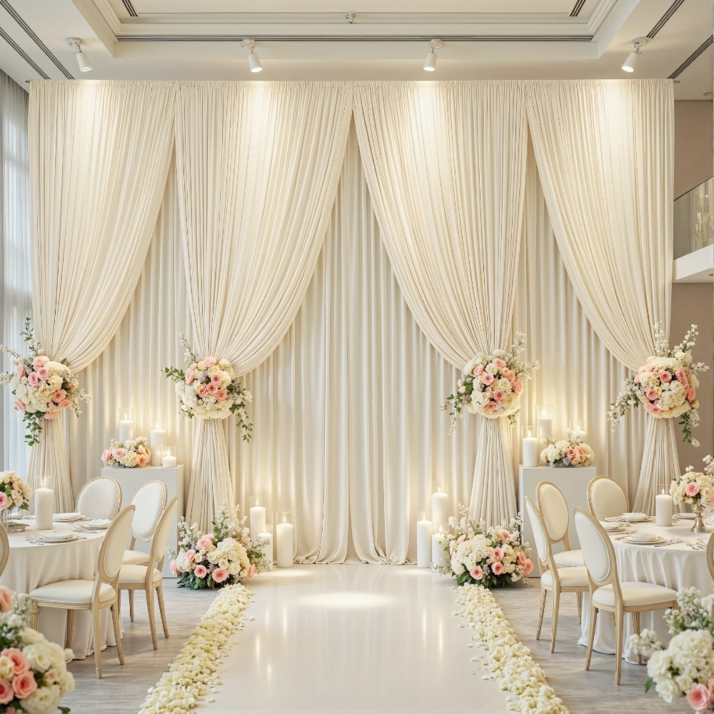 4-Pack 5x10ft Elegant Spandex Photography Backdrop | Wear-Resistant, Wrinkle-Free, Soft & Opaque Party Decoration Banners for Weddings