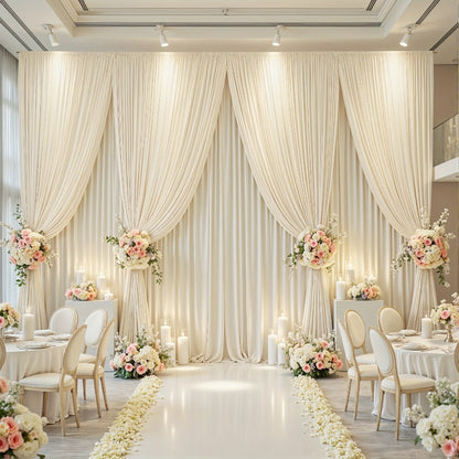 4-Pack 5x10ft Elegant Spandex Photography Backdrop | Wear-Resistant, Wrinkle-Free, Soft & Opaque Party Decoration Banners for Weddings