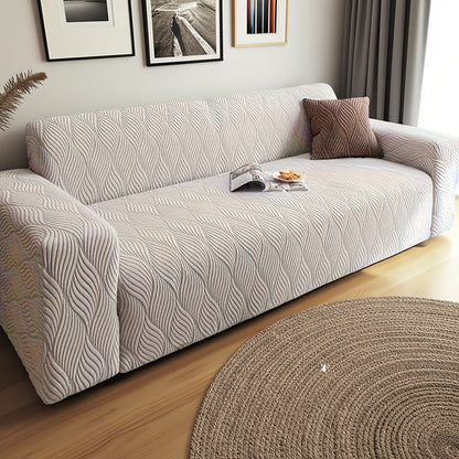 Sofa Cover Polar Fleece Modern Jacquard Elastic Slipcover with Elastic Fit for 1 to 4-Seater Sofas