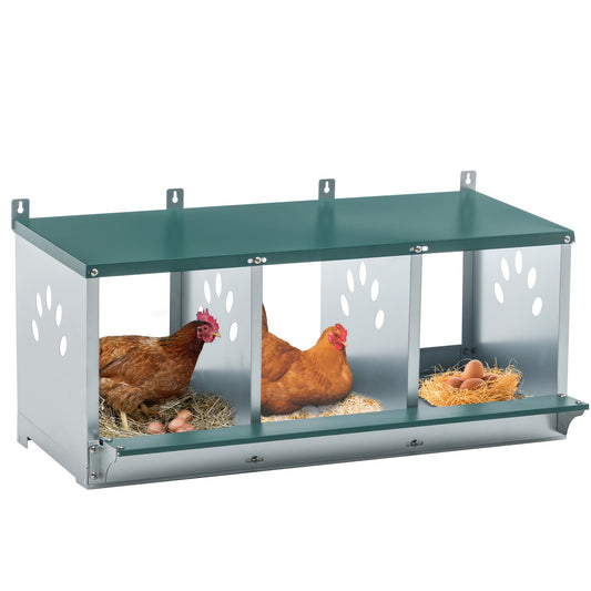 Chicken Nesting Box – Metal 4/6/8-Hole Hen Nesting Box with Ventilation & Legs, Space-Saving Galvanized Steel Egg Laying Box for Indoor