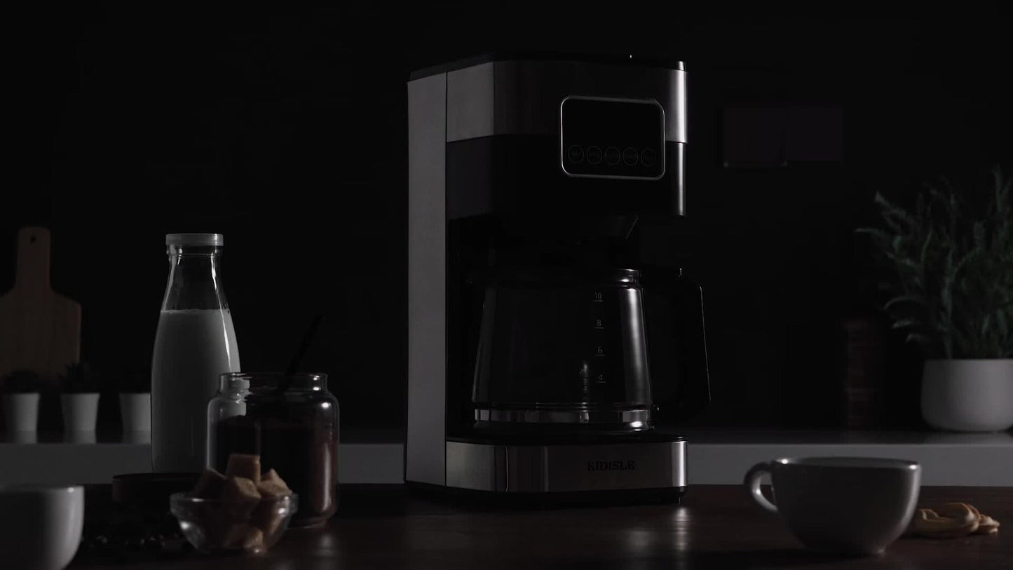 Programmable Drip Coffee Maker 10-Cup Touchscreen Pause and Serve Stainless Steel Carafe for Home Cooking, Dining and Outdoor Meals