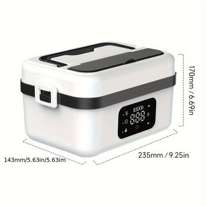 Electric Lunch Box 33.81oz Stainless Steel Heated Food Container Leak-Proof Portable Lunch Warmer for Work School Office