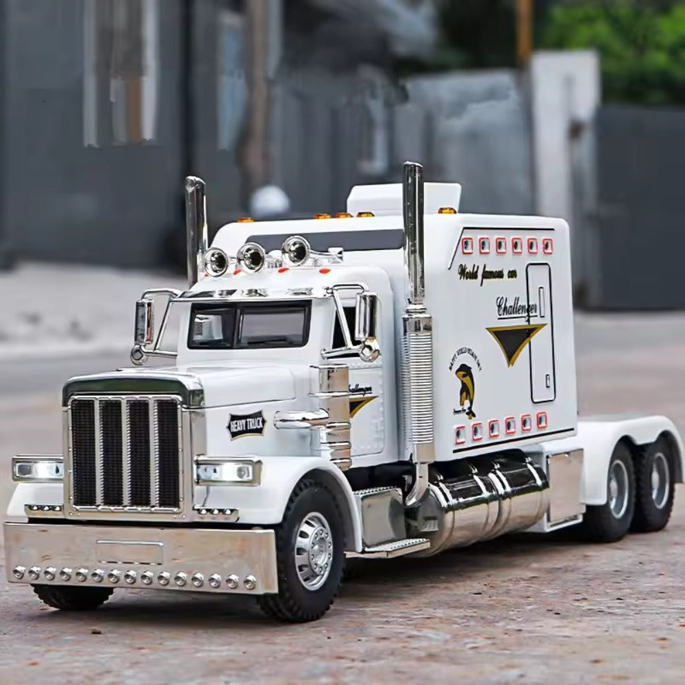 Semi Truck Toy 1:24 Scale Die-Cast Metal Pull-Back Alloy Semi-Trailer Truck with the Listed Color, Size or Set Options for Everyday Use