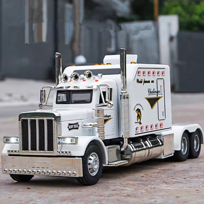 Semi Truck Toy 1:24 Scale Die-Cast Metal Pull-Back Alloy Semi-Trailer Truck with the Listed Color, Size or Set Options for Everyday Use
