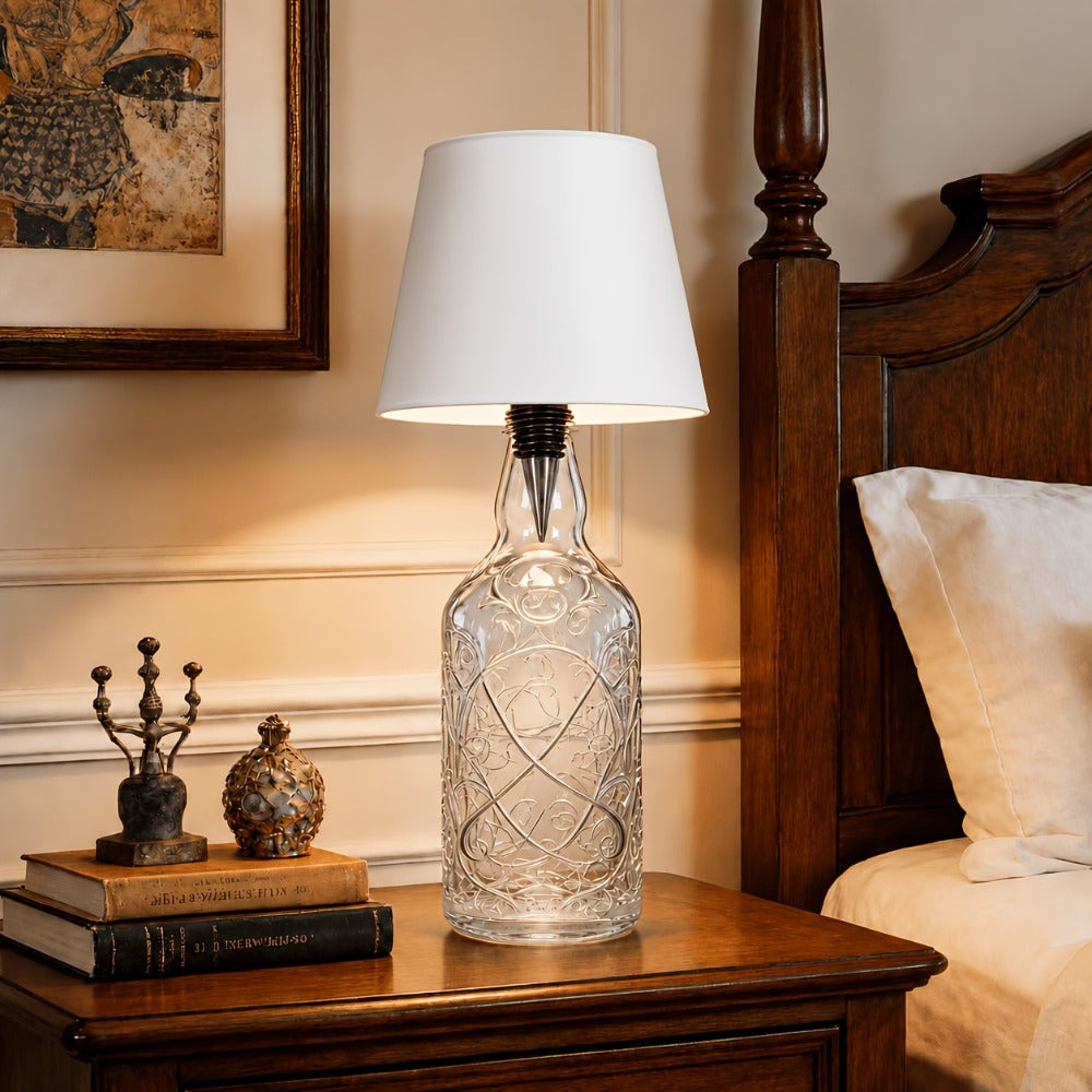 Table Lamp with Rechargeable Bottle-Top LED Shade, Three Color Temperatures, Touch Dimming and Five Options