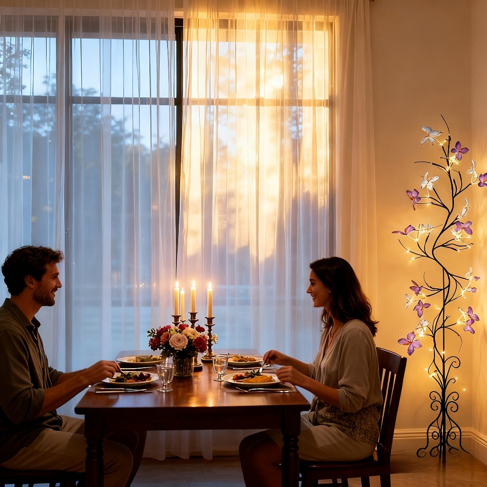 String Lights, 30-LED Butterfly Vine Fairy Branch with Eight Modes, USB Power and Warm White Indoor Glow