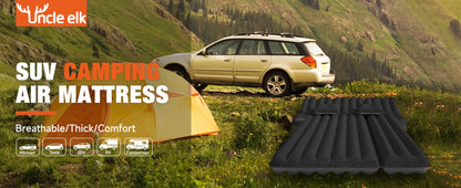 SUV Air Mattress for Camping Inflatable Car Bed with Air Pump 2 Pillows Flocking Surface Portable Sleeping Pad for SUV Backseat Road Trip