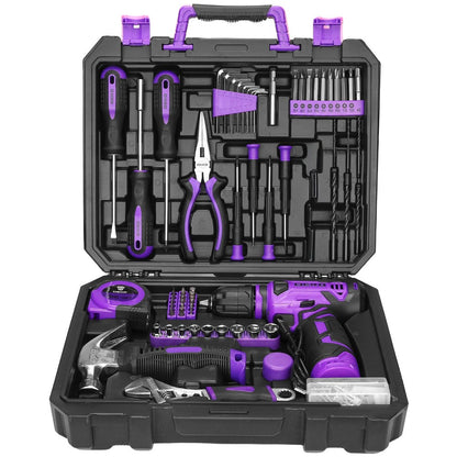 Cordless Drill Tool Kit 119/151PCS, 8V/12V Electric Power Drill Set with Screwdriver, Hammer, Wrench