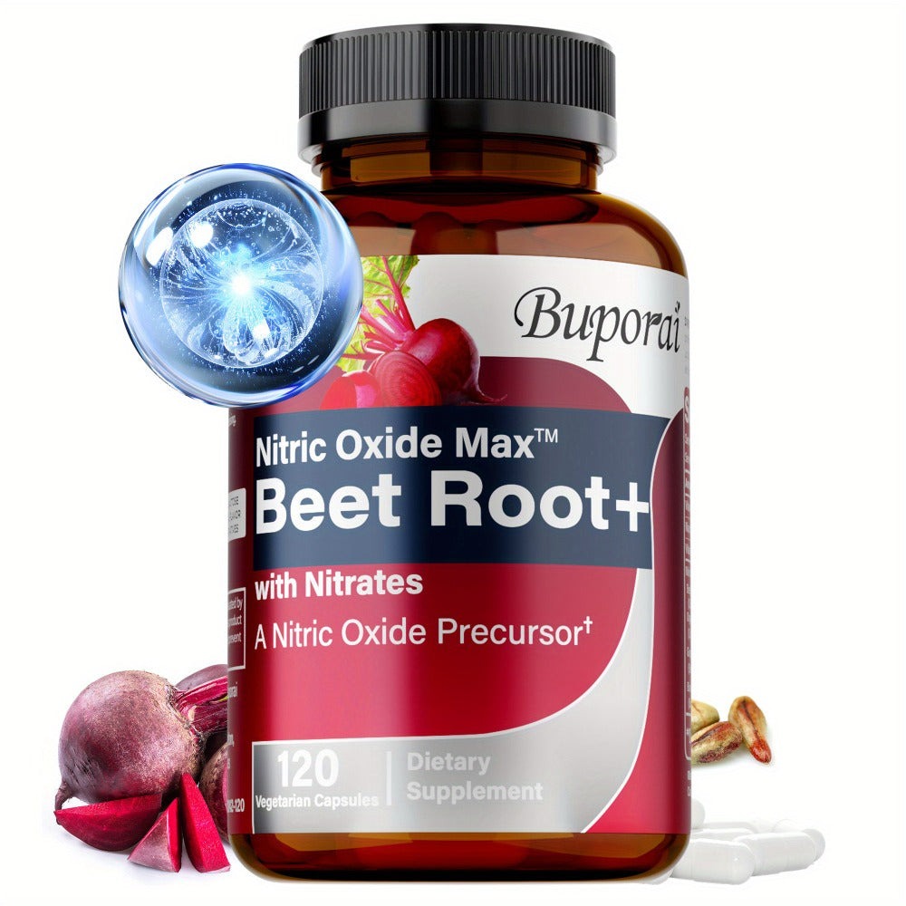Dietary Supplement Beet Root Capsules with listed Nitrates, Black Pepper and Antioxidants, 120 Count