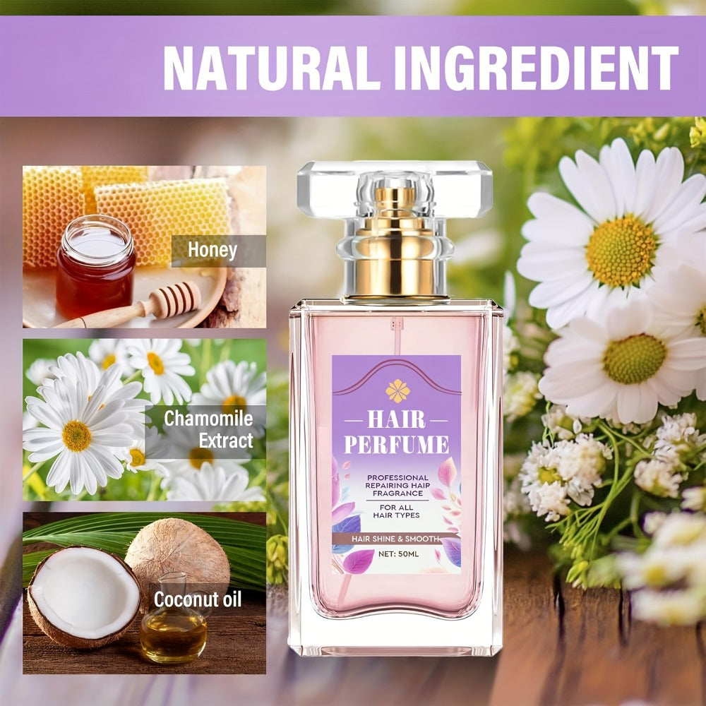 Alcohol-Free Hair Perfume Spray for Women with Squalane & Pheromone Floral Scent, Nourishing Hair Shine Oil Mist
