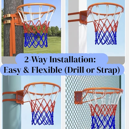 Drill-Free Basketball Hoop Wall Mount Outdoor Portable for Adults & Kids – No-Drill Easy Install Backboard with Accessories