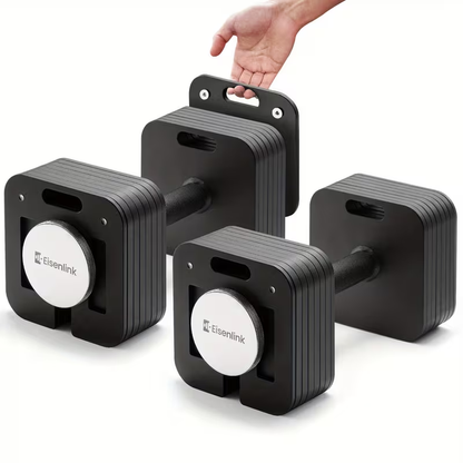 Quick-Lock Adjustable Dumbbell Set 10–80LB – 5LB Increments Square Weight Plates for Home Gym Fitness, Compatible Longer Screws & Add-On