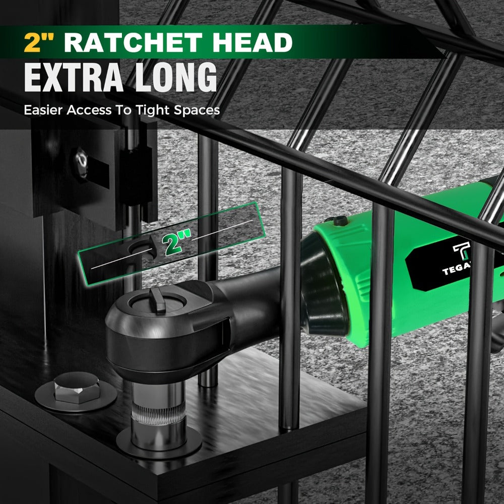 12V Cordless Ratchet Wrench Set 3/8" Drive, 40 Ft-lbs Torque, Variable Speed Trigger, Lithium-Ion Battery