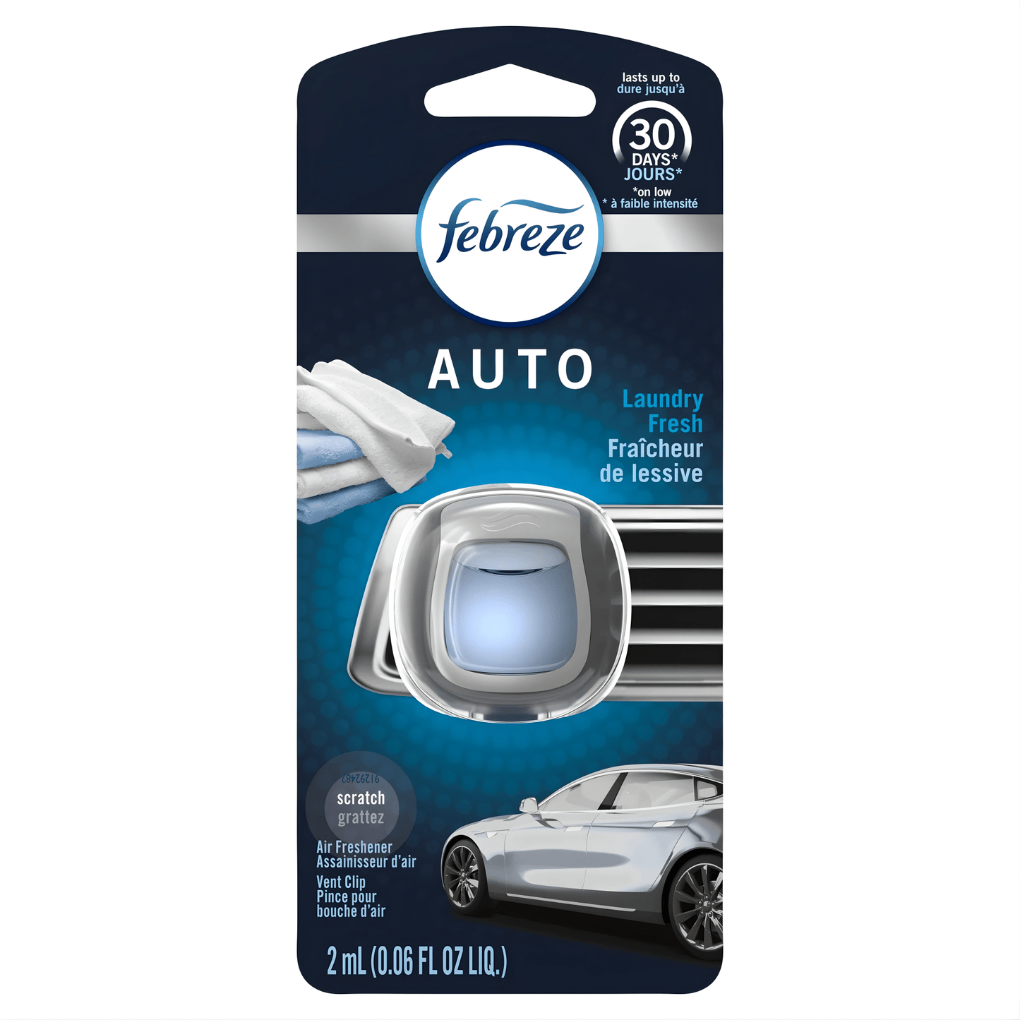 Car Vent Clip Air Freshener 3-Pack – Febreze Auto Odor Eliminator, Unstopables Fresh, Evening Woods & Laundry Fresh