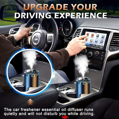 Car Aroma Diffuser Set with 3 Essential Oil Bottles – Odor Eliminator for Auto Interior, Perfect Gift for Women & Office Workers