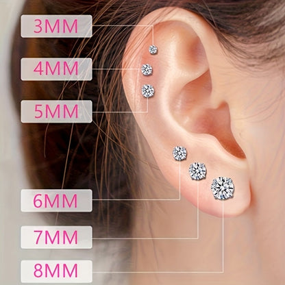 Ear Piercing Gun Kit 36pcs - 24 Stainless Steel Studs & 12 Crown-Shaped Earrings with Reusable Black Piercing Tool
