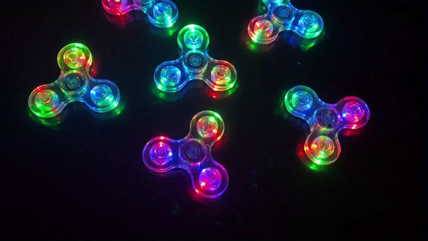 LED Spinning Top Fidget Toy 12 Pack Glow in the Dark Crystal Gyroscope with Vibrant Lights for Parties, Celebrations and Guest Favors