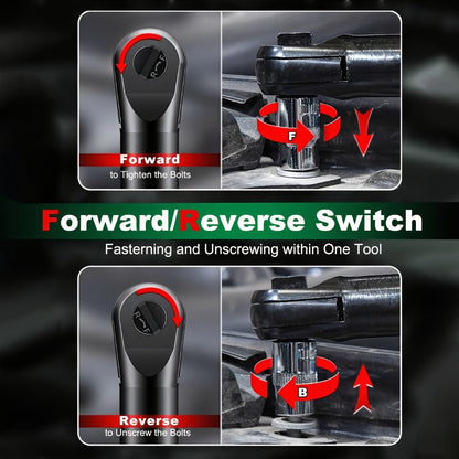 Cordless Electric Ratchet Wrench Set 12V - 45Nm High Torque 3/8" Rechargeable Ratchet Wrench with Battery