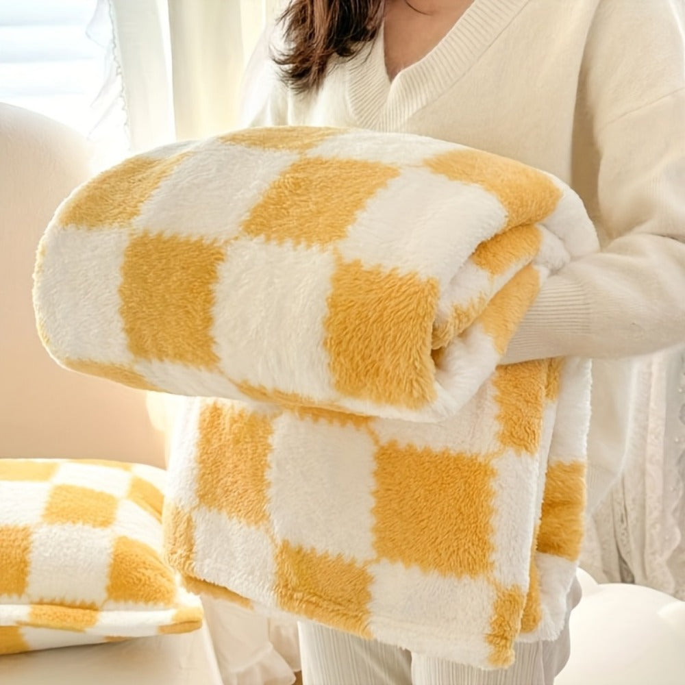 Plaid and Panda Flannel Blanket with Six Design Labels and Four Sizes from 39.37 x 59.06 to 78.74 x 90.55 Inches