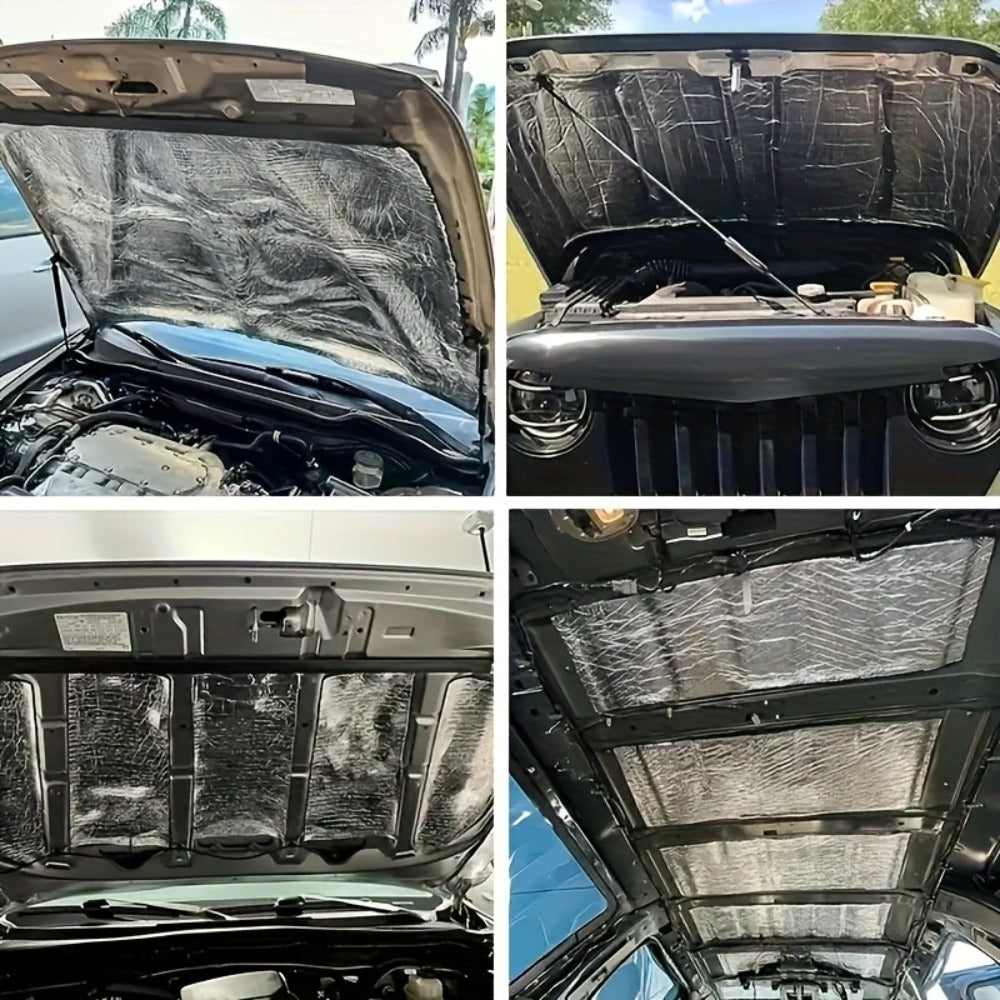 Sound Deadener Mat for Cars – Heat Shield & Noise Reduction Insulation with Self-Adhesive Backing, Reflective Aluminum Foil