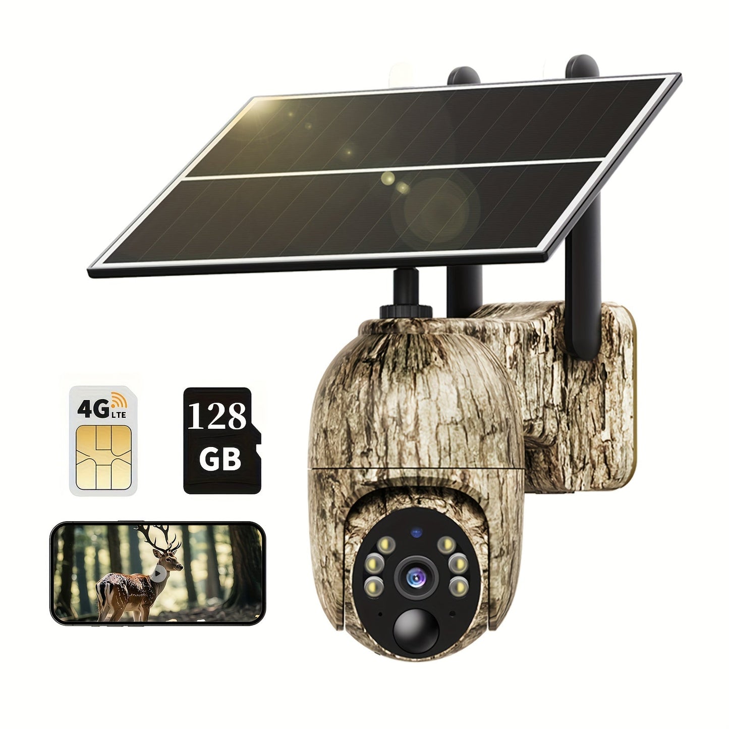 4G Cellular Game Camera Solar Powered – 2K Live View, 0.02s Motion Trigger, Night Vision, No WiFi Needed for Hunting & Wildlife