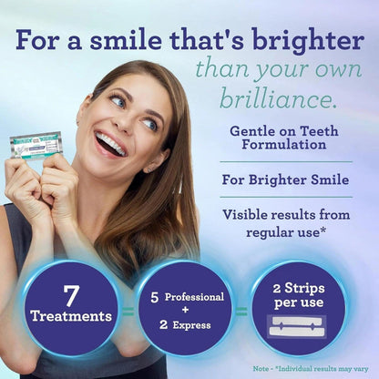 Hydrogen Peroxide Whitening Strips 7-Day Treatment, Non-Slip Dry Strip Technology with Coconut Oil Formula