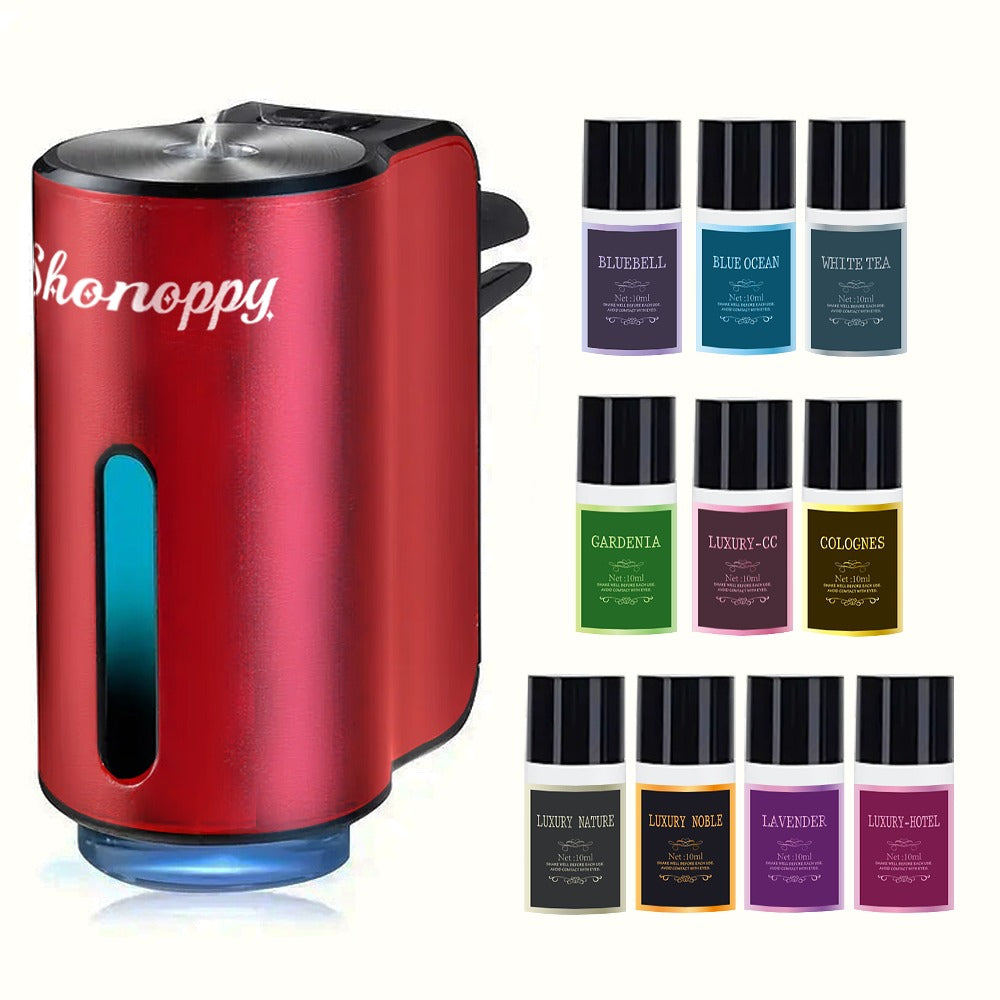 Car Air Freshener Diffuser USB Aromatherapy Humidifier with 3 6 10 Bottles Essential Oils for Entryways, Bedrooms and Living Spaces