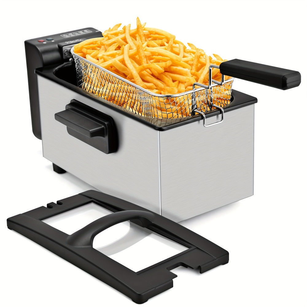 Deep Fryer Electric 1500W Non-Stick with Detachable Basket Adjustable Temperature Control for Home Cooking, Dining and Outdoor Meals