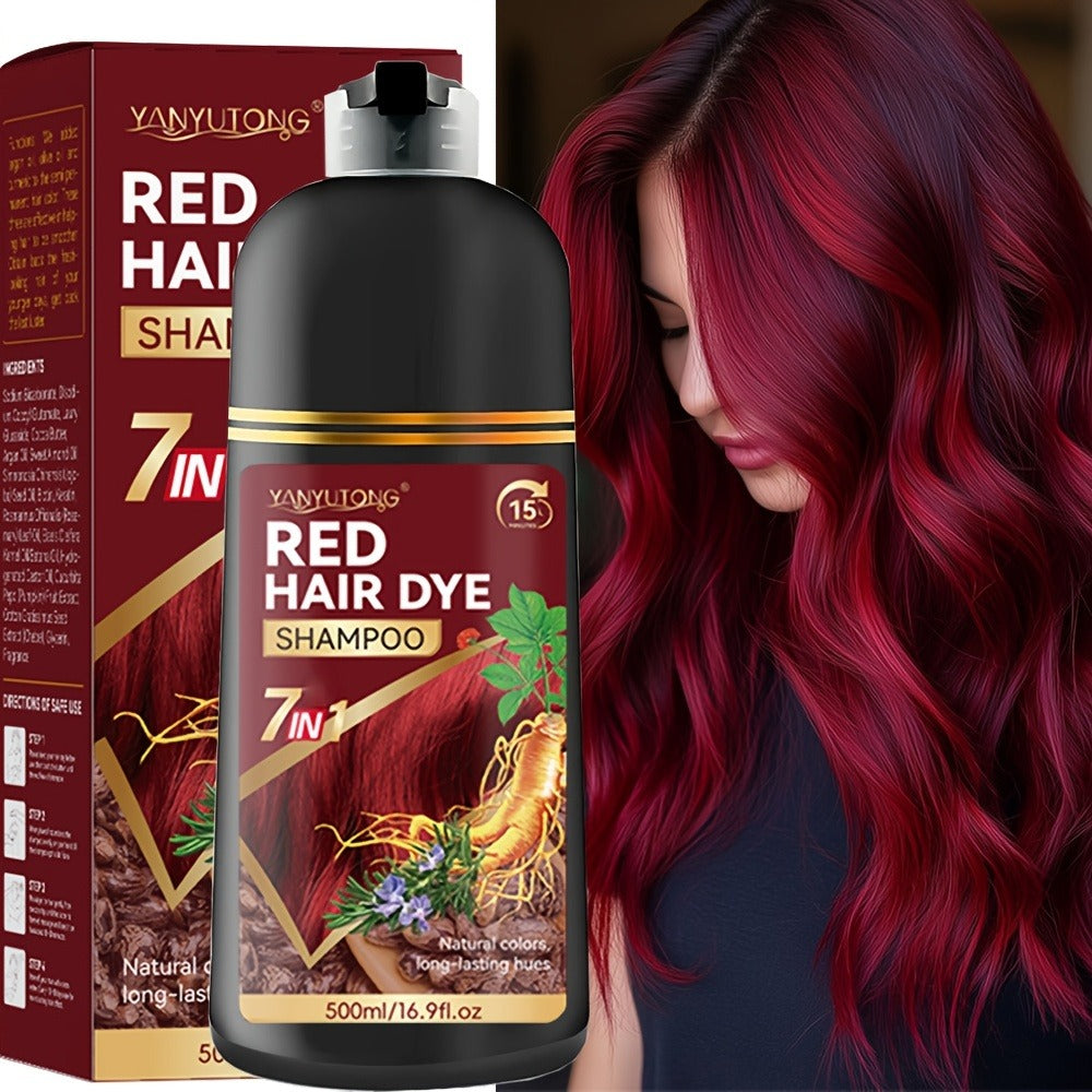 Hair Dye Shampoo Natural Plant Pigments, Covers Gray Hair Fast in 1 Wash, 16.91oz Color Shampoo in Black