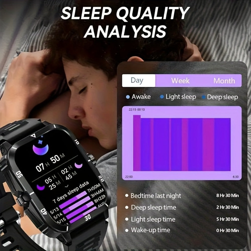 Smartwatch Illumination Light K33 Khaki – Full Touch, 100+ Sport Modes, Wireless Calling, Music Playback, Remote Camera, Weather
