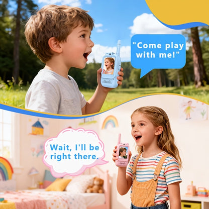 2-Pack Kids Walkie Talkie Toy 2.4GHz, Video Call, Voice Changer & HD Camera, Long-Range Wireless Communication