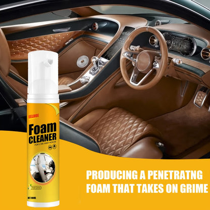 Car Interior Foam Cleaner Spray Kit 6.76oz | Multi-Surface Auto Detailing Cleaner for Dashboard Steering Wheel Seat Plastic Panel |