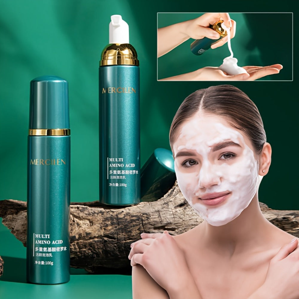 Amino Acid Bubble Facial Cleanser with Rose Water 100g, Deep Cleansing Gentle Mousse Face Wash