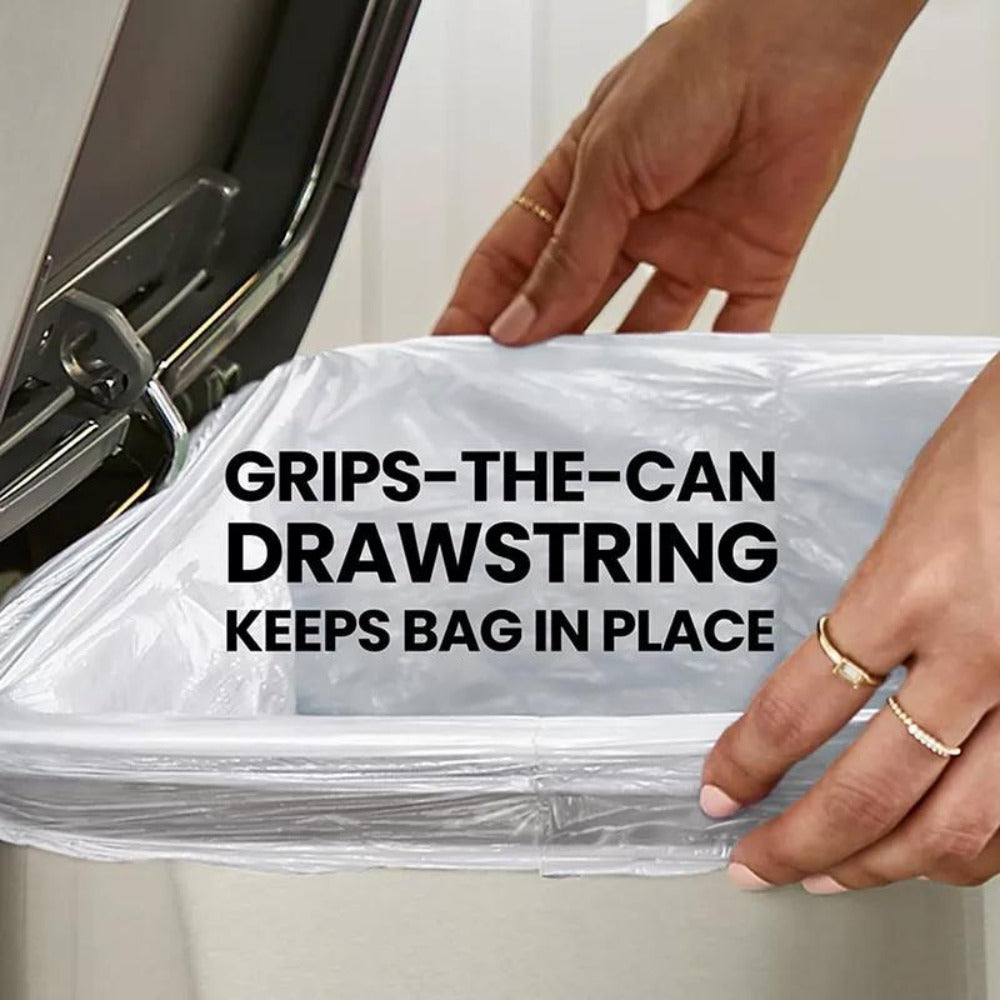 13-Gallon White Drawstring Trash Bags, Fragrance-Free 160-Count Box with Liners for Tall Kitchen Cans