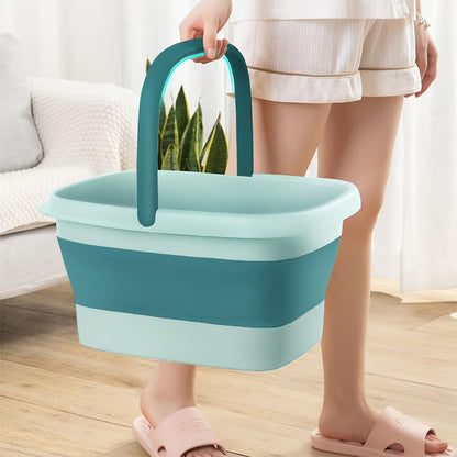 Large Collapsible Foot Soak Tub 15L 4 Gallon Foot Bath Basin Massage Acupoints Handles Foldable Multifunction Plastic Bucket Pedicure Bowl
