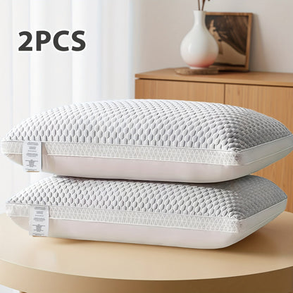 Bed Pillows 2 Pack for All Sleeping Positions, Premium Polyester Fill Pillow Set for Side Back Stomach Sleepers