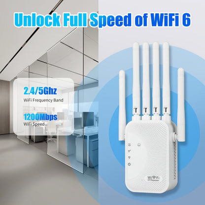 CP3600 WiFi Repeater Signal Booster 2.4GHz Wide Coverage, One-Button WPS Setup, Flexible Antenna Rotation