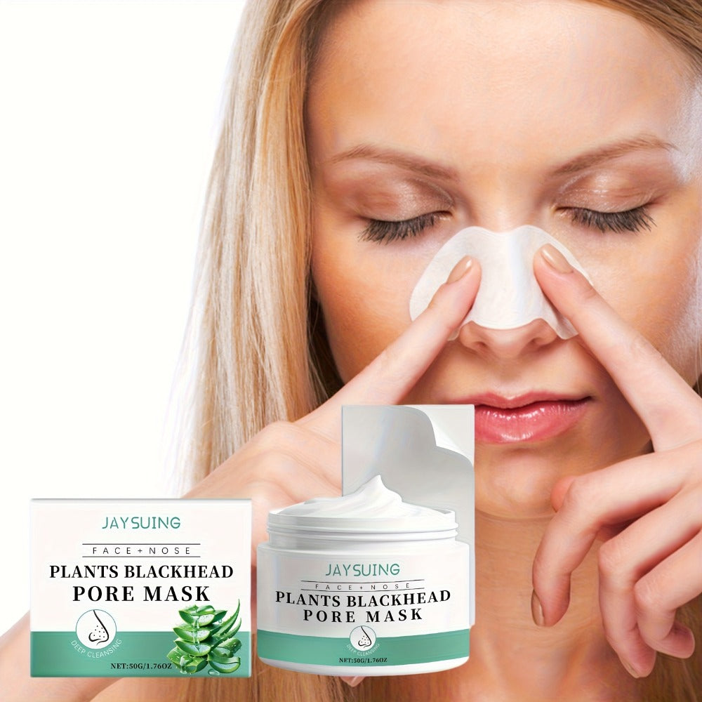 Blackhead Peel-Off Nose Mask 50g with Hyaluronic Acid, Salicylic Acid & Aloe Essence, Deep Pore Cleansing Strips for Smooth Skin
