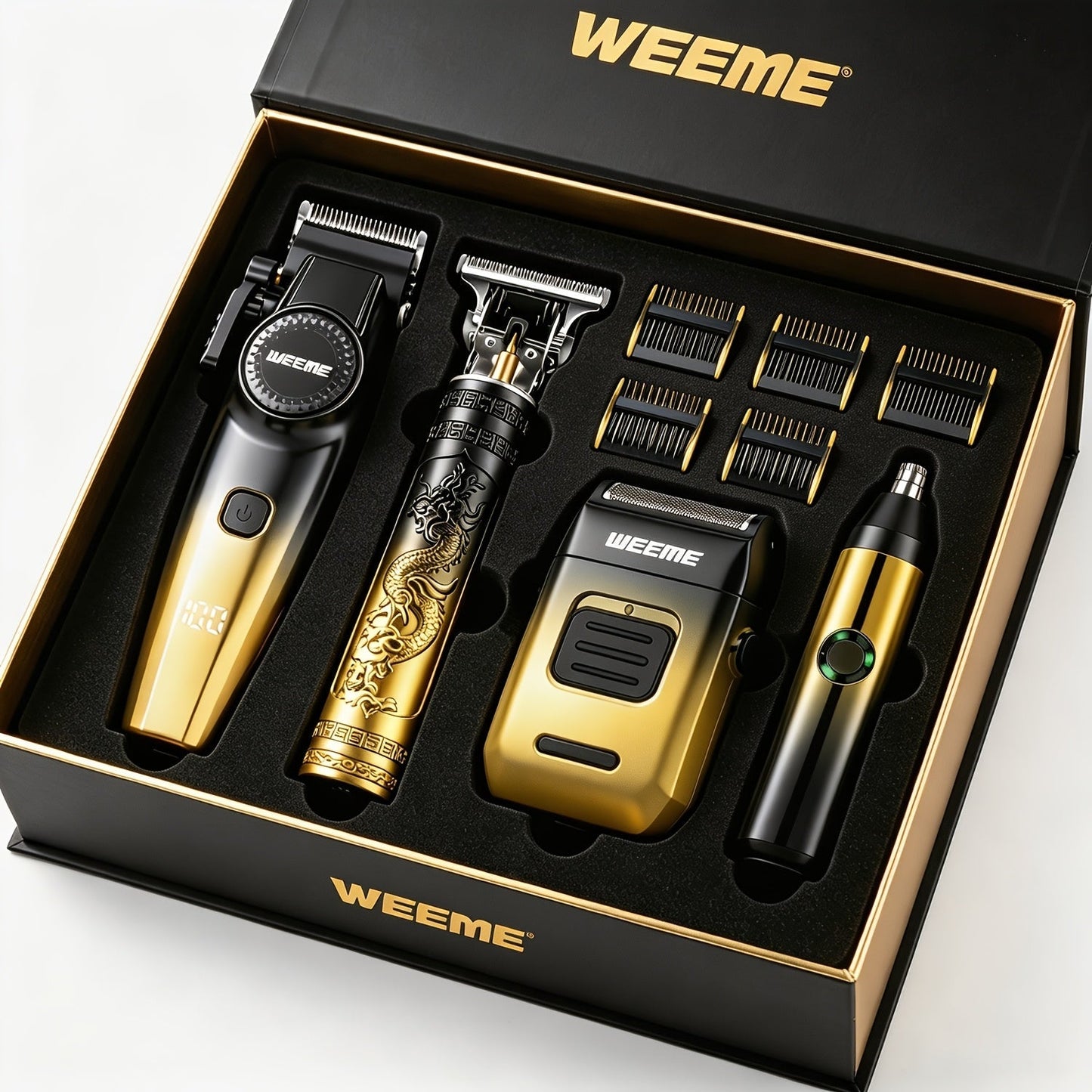4-Piece Grooming Kit for Men USB Rechargeable Electric Shaver Beard Trimmer Nose Hair, for Everyday Face, Beard and Body Grooming