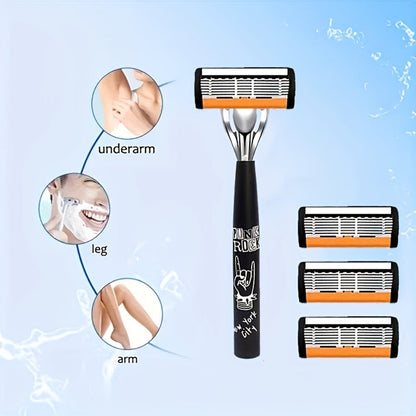 Safety Razor Kit 2 Handles 72 Double Edge Replacement Blades – Classic Wet Shaving Razor Set with Non-Slip Ergonomic Grip for Close Clean