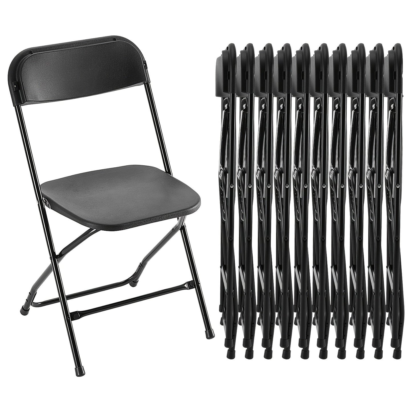 White or Black Molded-Seat Folding Chair Sets in 4, 6, 8, 10 or 20-Piece Checkouts Pictured